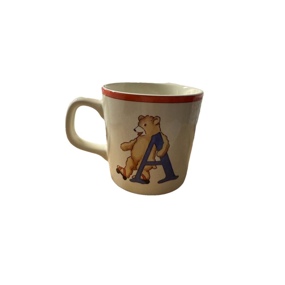 TIFFANY & CO Alphabet Bears 3" Vintage Ceramic Mug - Cute Child's Cup